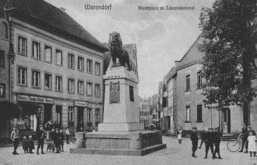 Heimatverein Warendorf: das Löwendenkmal auf dem Marktplatz